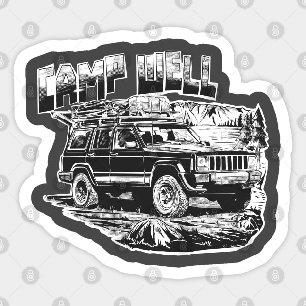 Jeep camp cherokee Jeep Cherokee Sticker TeePublic